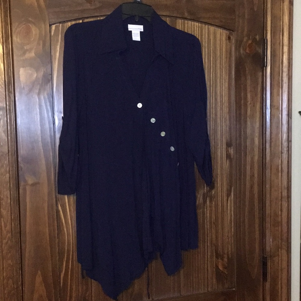 Soft Surroundings Cross-Over Front Tunic Navy